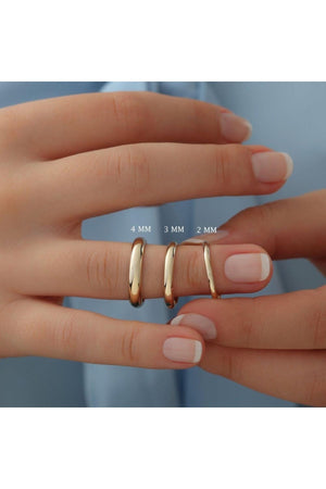 3Mm Thin Curved Shiny Steel Wedding Band Ring Cl27