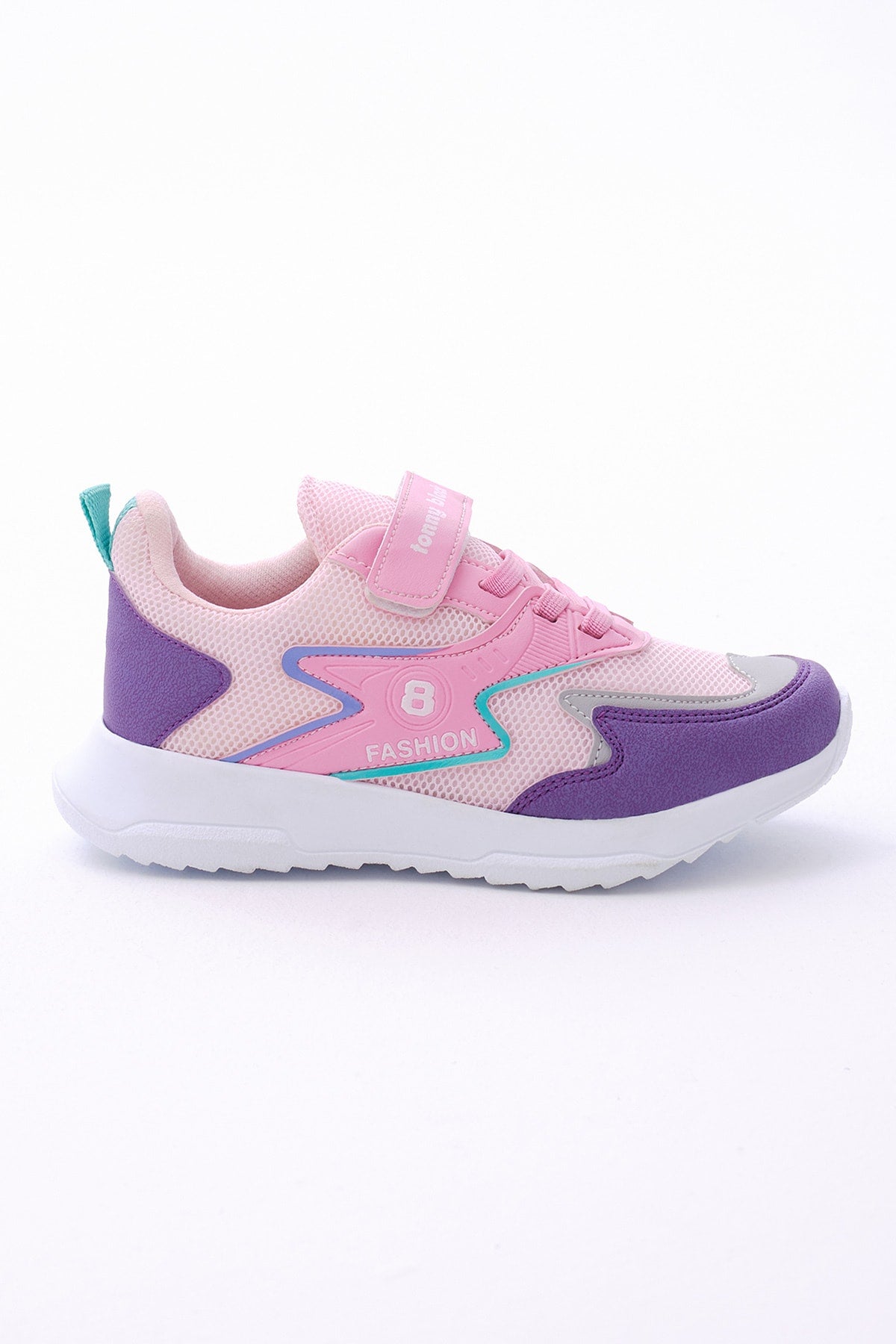 Children's Unisex Lilac Candy Comfortable Fit Rubber Laced Velcro Sneakers