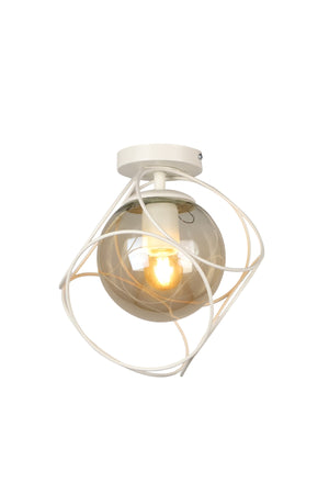 Suna Single White-Honey Glass Ceiling Mount Chandelier