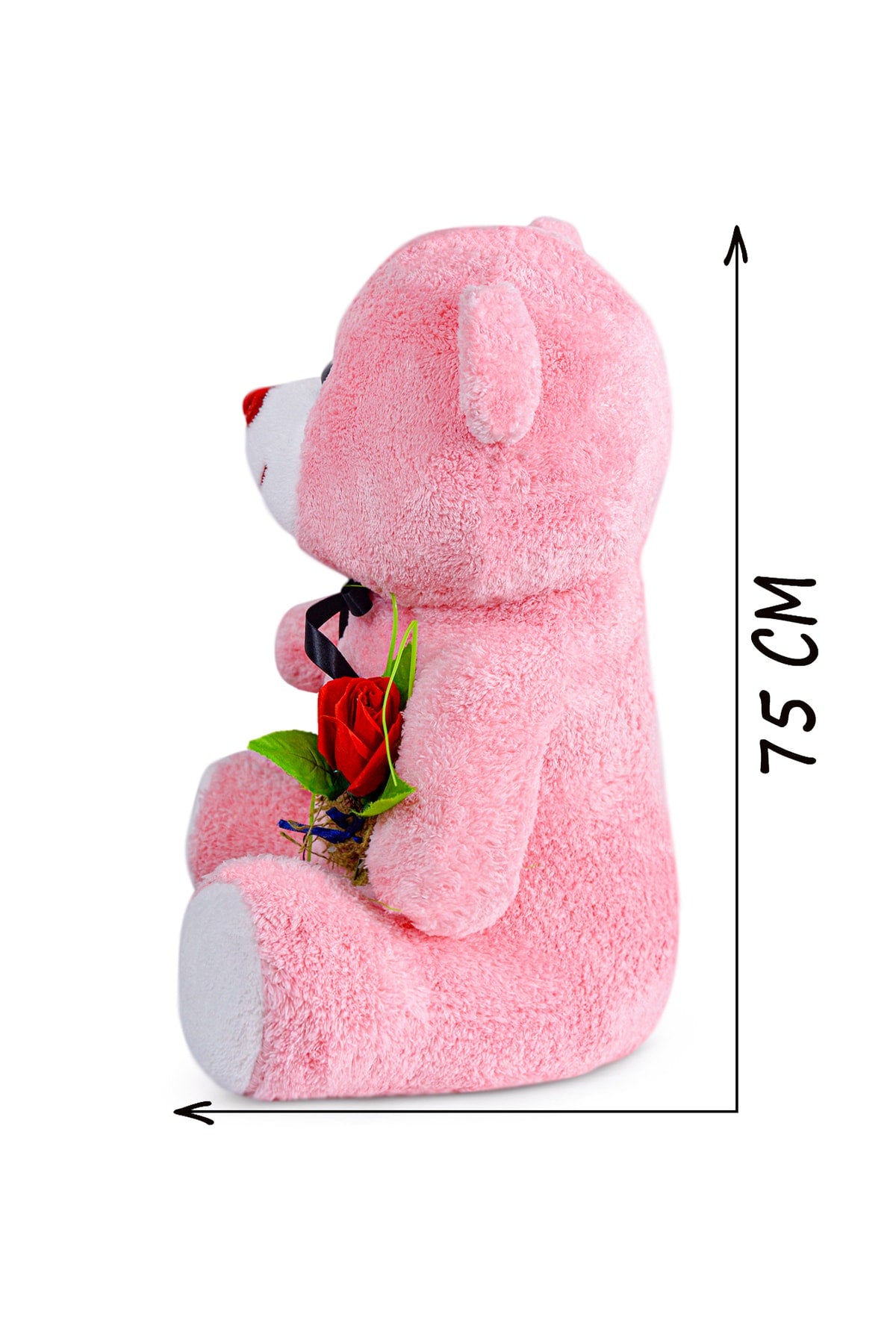 Cute Teddy Bear Holding Rose 75 Cm