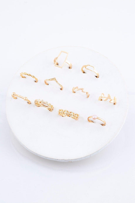 Pearl And Olive Branch Figured 10 Ring Combination 023 - Swordslife