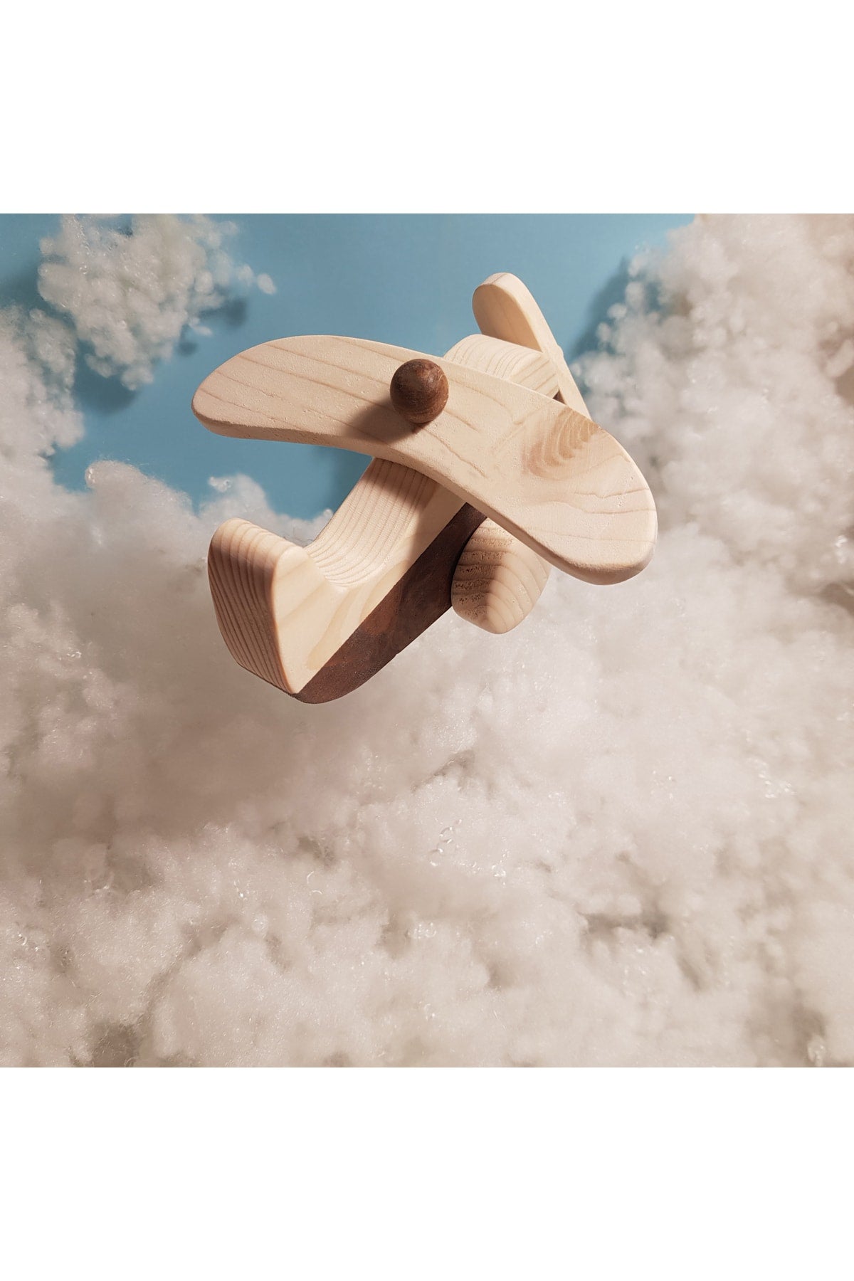 Handmade Wooden Toy Airplane, Educational, Creative, Vintage And Natural And Safe Wooden Baby Toy