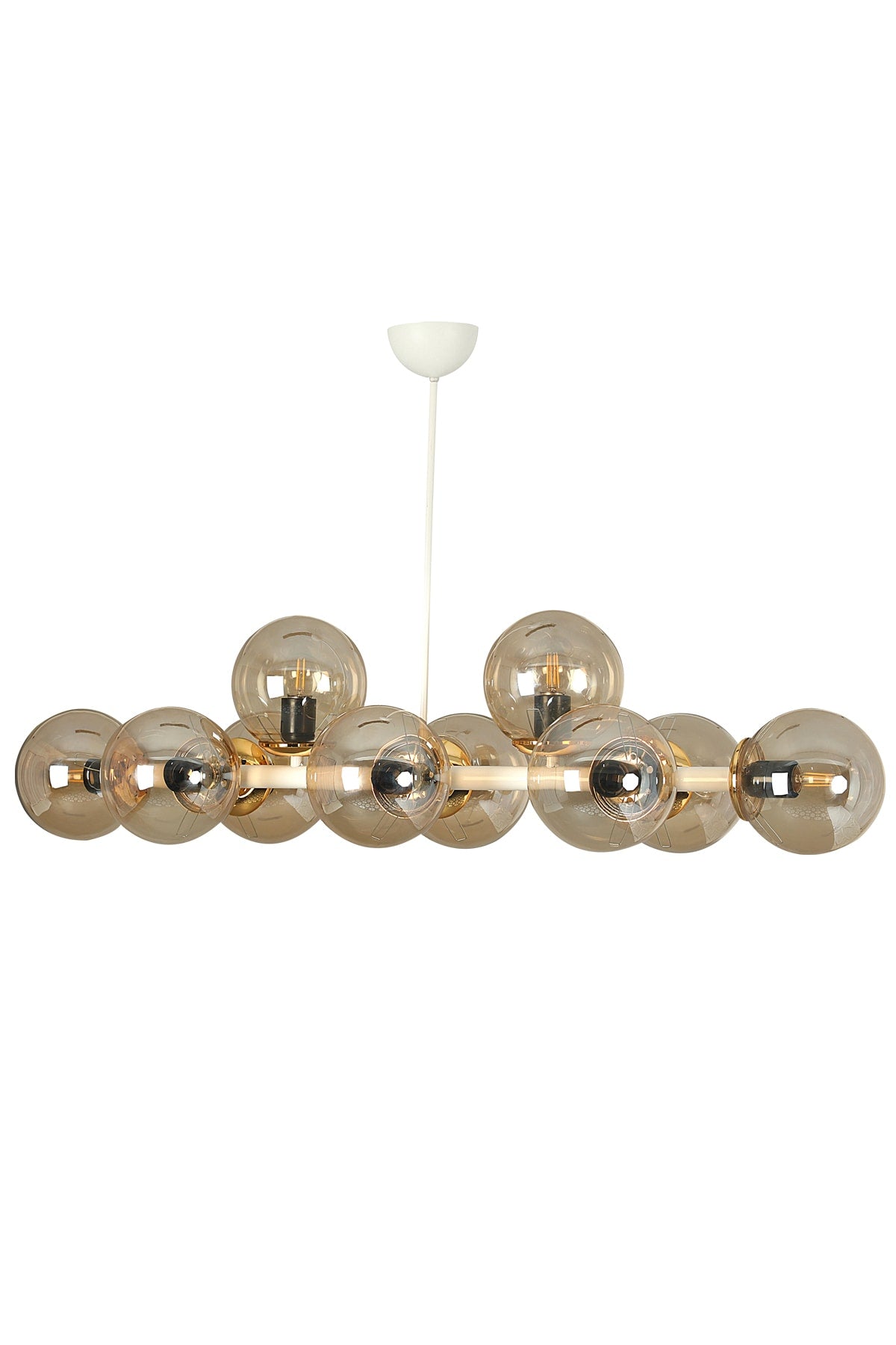 Luxury Modern Design White 10-Piece Honey Globe Glass Chandelier