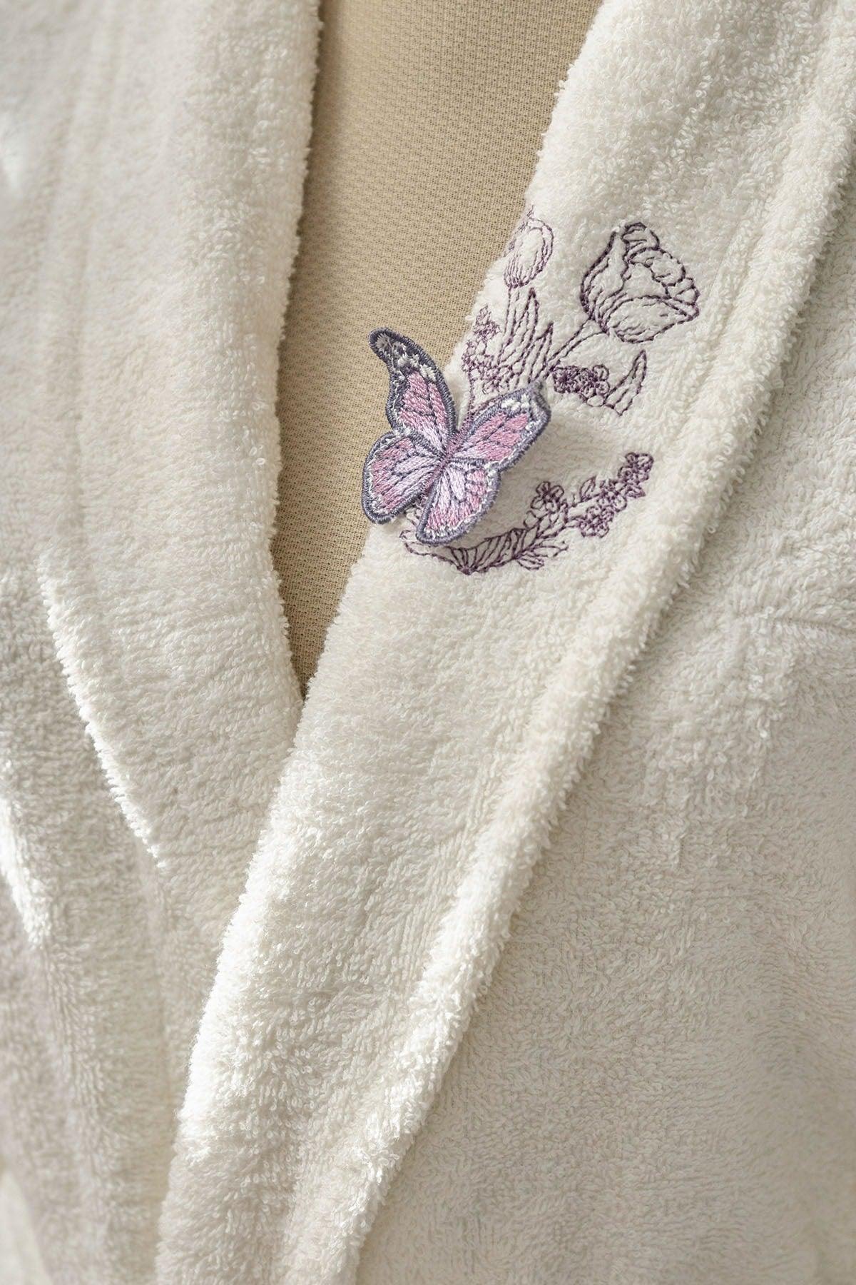 Butterfly 3d Embroidered Lilac Purple Family Bathroom Set - Swordslife