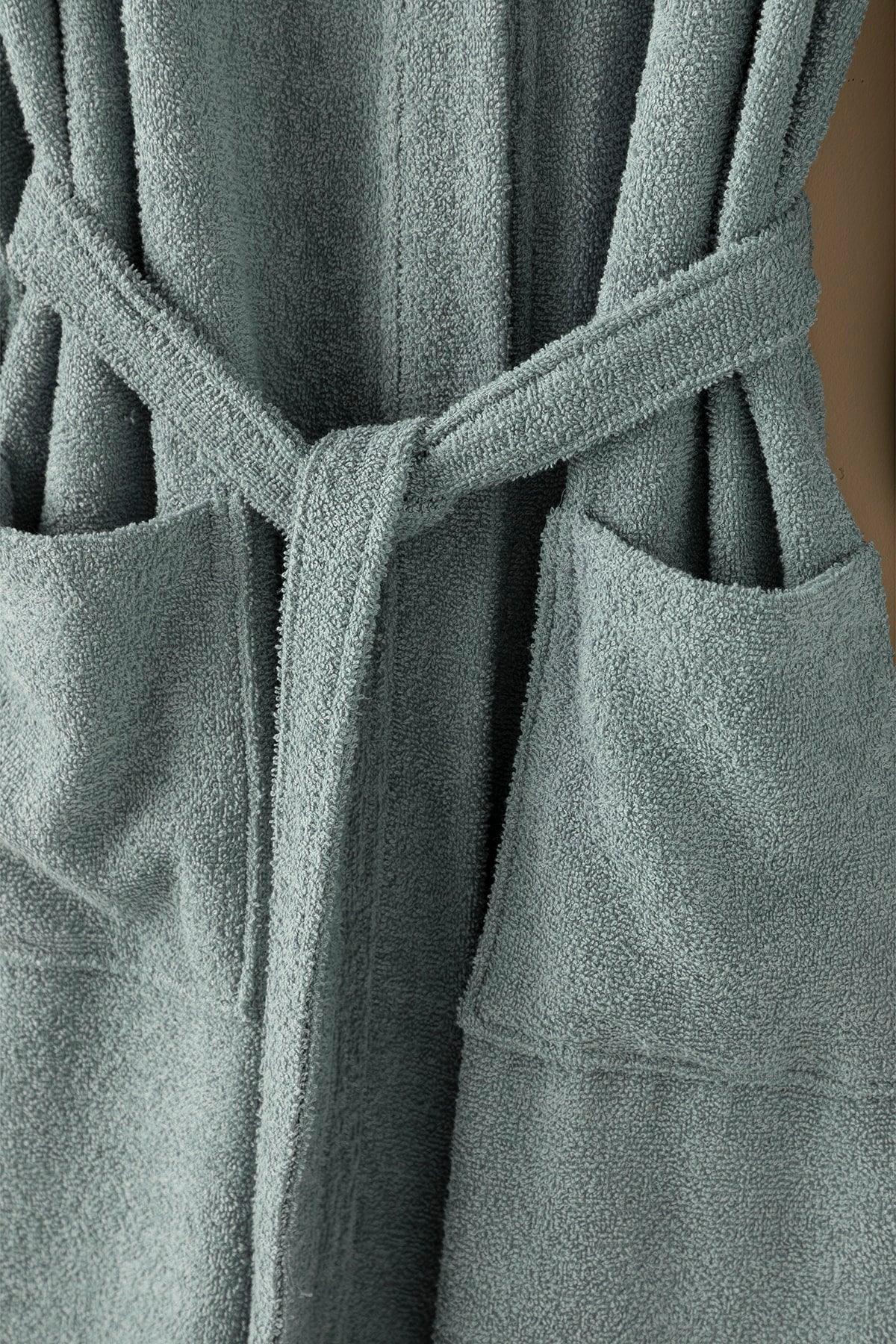 Plain Cotton Men's Bathrobe Sm Indigo - Swordslife