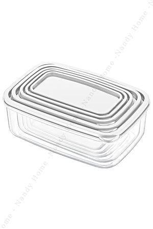 Set Of 5 Embox Rectangular Provisions, Food Storage Container White