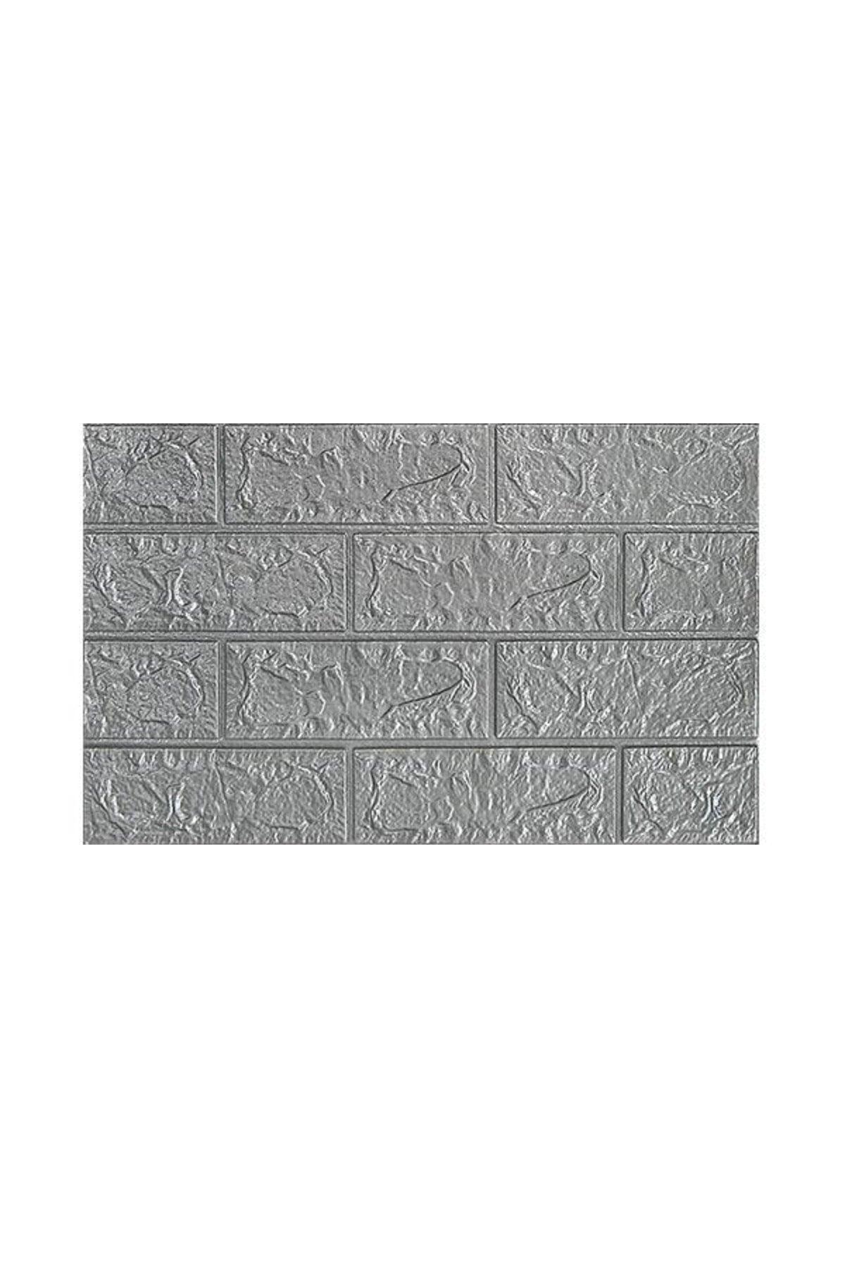 Self Adhesive Gray Wallpaper Panel Flexible Sponge Foam Stone Pattern - Swordslife