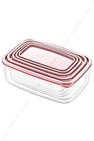 Set Of 5 Embox Rectangular Provisions, Food Storage Container Powder