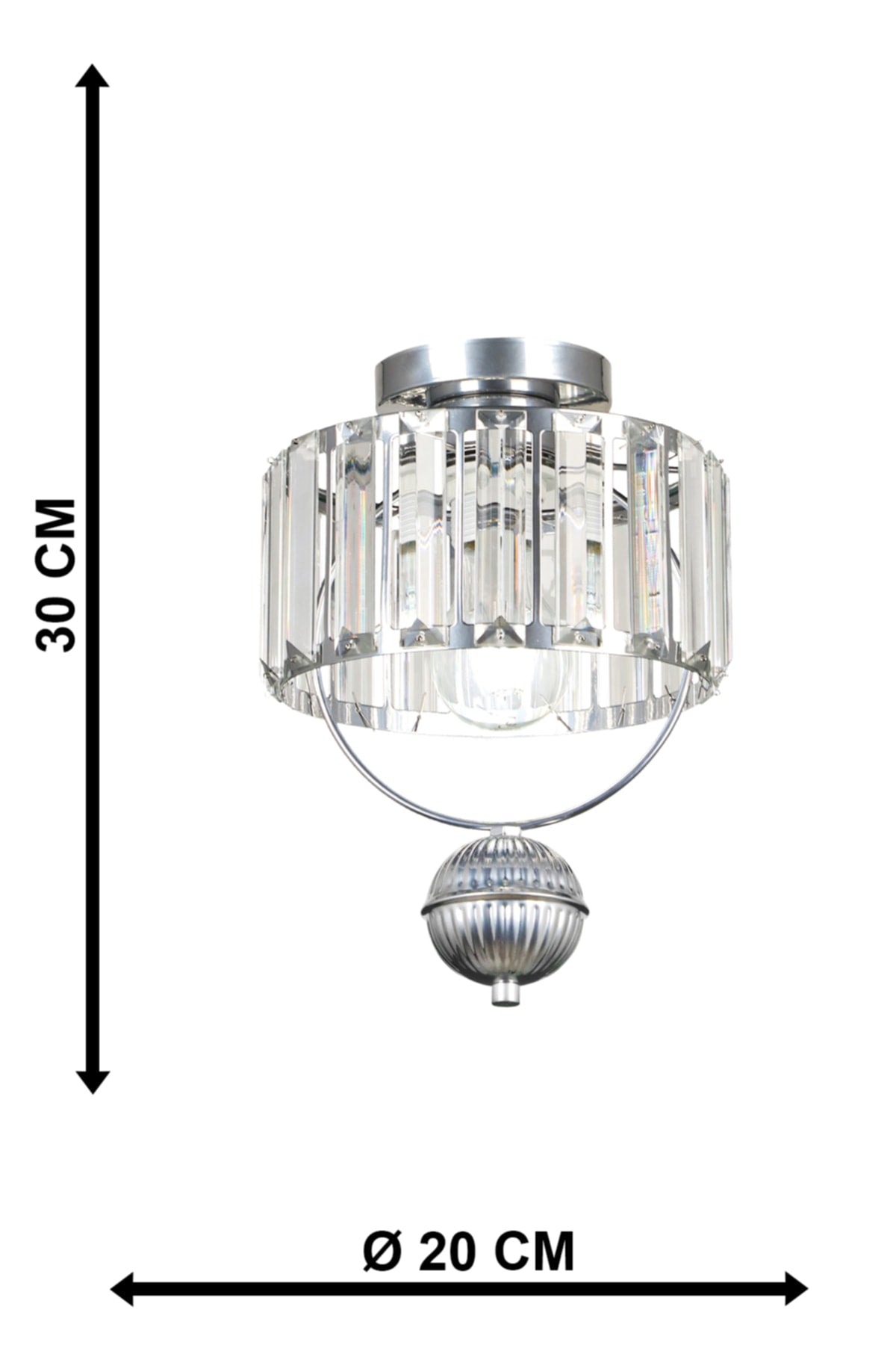 Gallon Ceiling Lux Crystal Mounting Single Chandelier Chrome