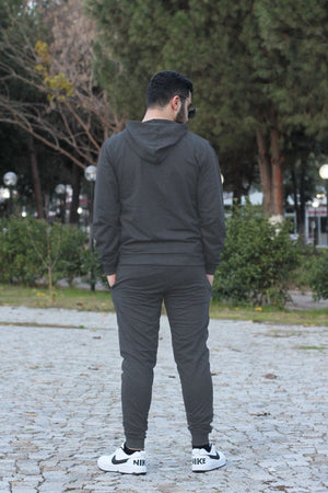 Hooded Kangaroo Pocket Cotton Men'S Tracksuit Set
