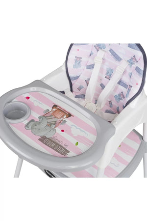 Baby Feeding 3In1 Desk Highchair Pink Elephant