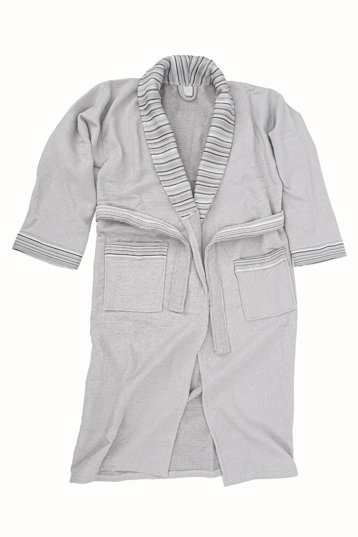 Limira Set of 4 Gray Cotton 2 Bathrobes Sml-xl 2 Towels 50x90 2242 - Swordslife