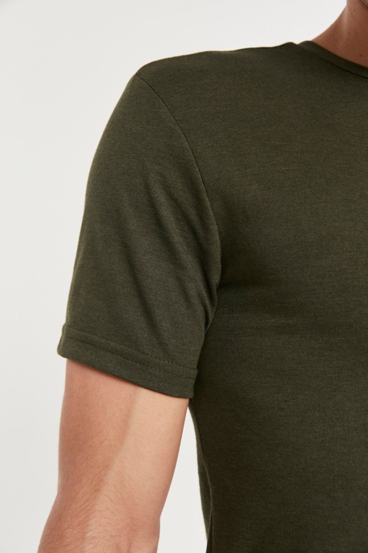 Khaki Men'S Basic Regular Fit Crew Neck Short Sleeved T-Shirt