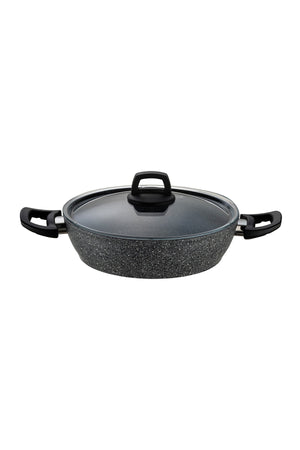 Lucca 3 Piece 24 Cm Pot And Pan Set With Compatible Lid Gray Blue
