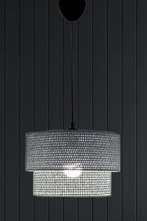 Wicker Pendant Lamp Chandelier Gray E968
