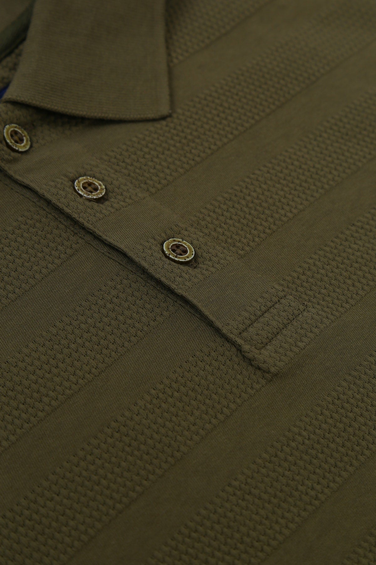 Khaki SELF-PATTERNED T-SHIRT