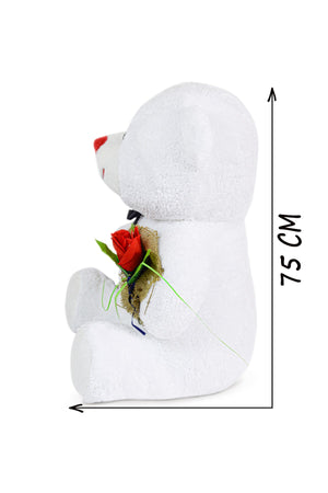 Cute Teddy Bear Holding Rose 75 Cm