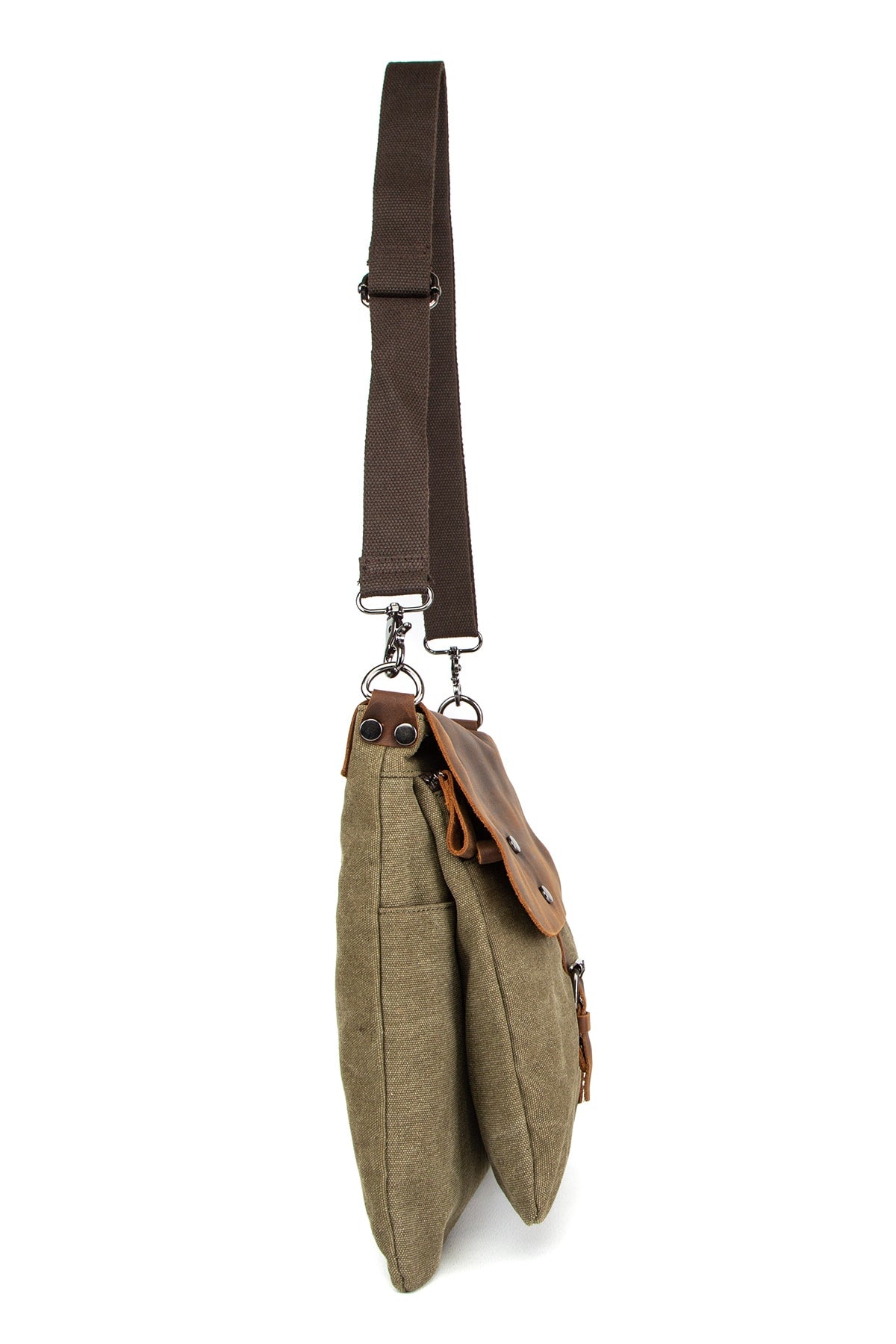 Cross The Borders With The Multifunctional Canvas Messenger Bag Khaki