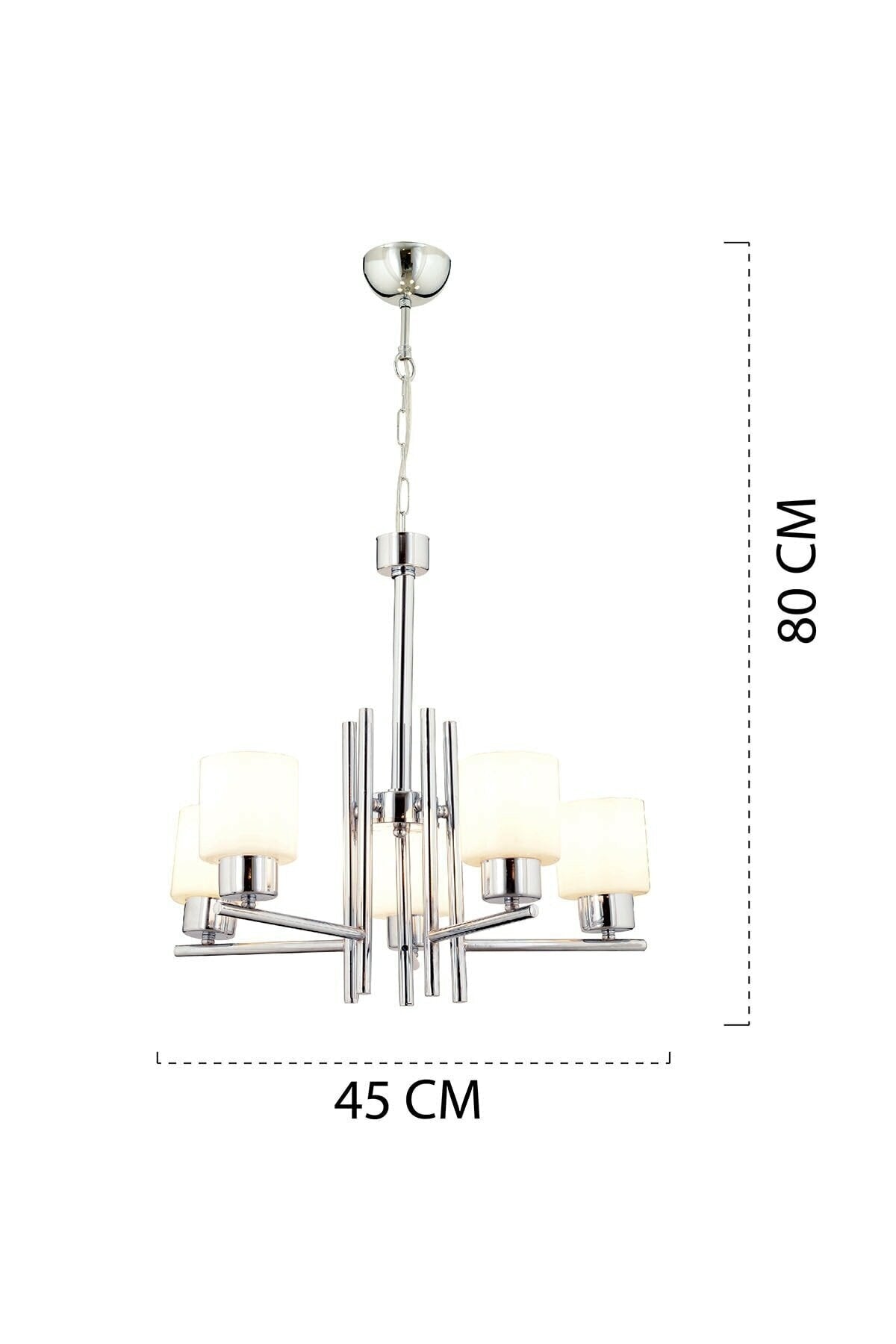 Odesa 5 Piece Chrome Plated Modern Bedroom Kitchen Living Room Chandelier