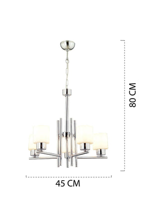 Odesa 5 Piece Chrome Plated Modern Bedroom Kitchen Living Room Chandelier