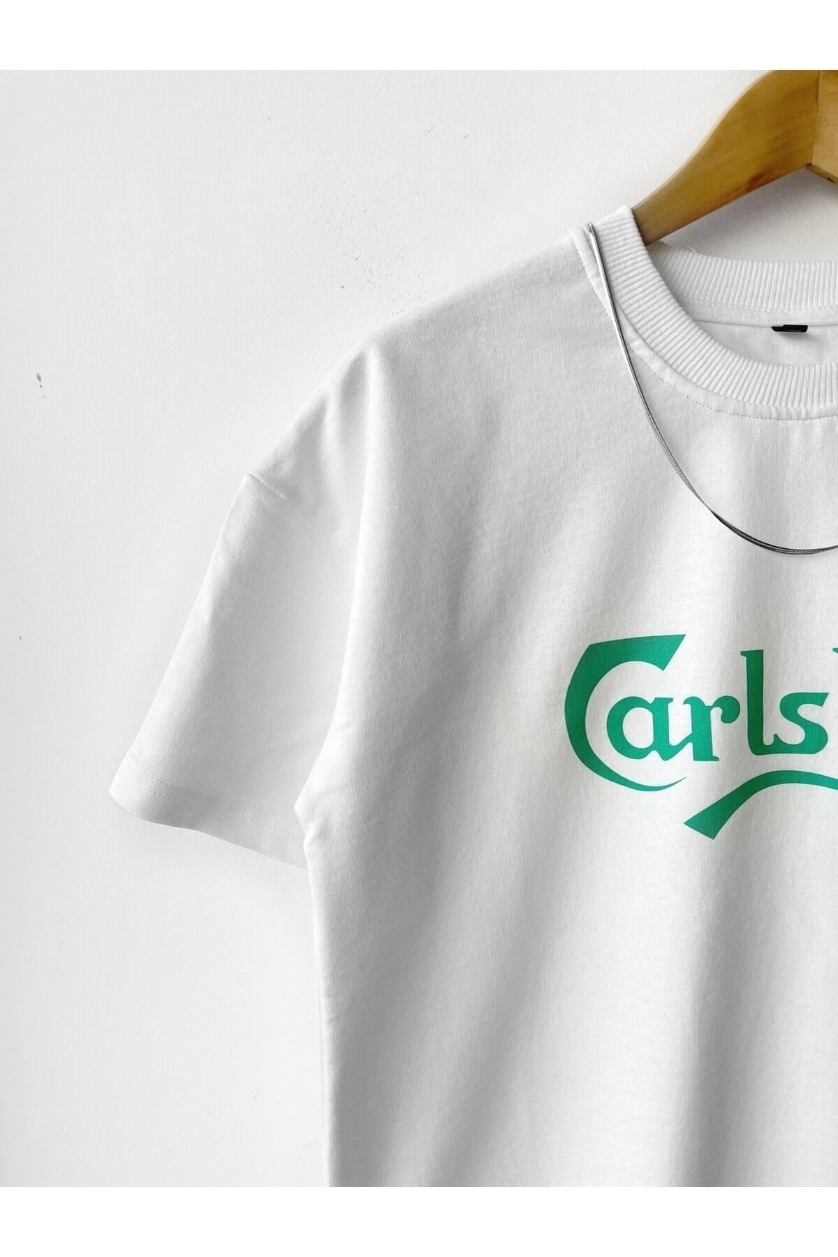 Men'S Oversize Calsberg Printed Crew Neck T-Shirt