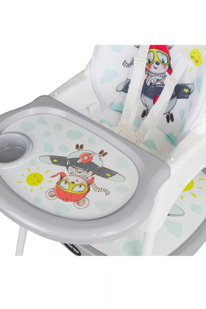 Baby Feeding 3In1 Desk Highchair Gray Airplane