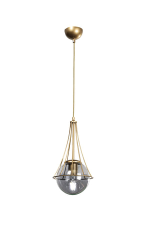 Lapis Single Antique-Smoked Glop Glass Chandelier