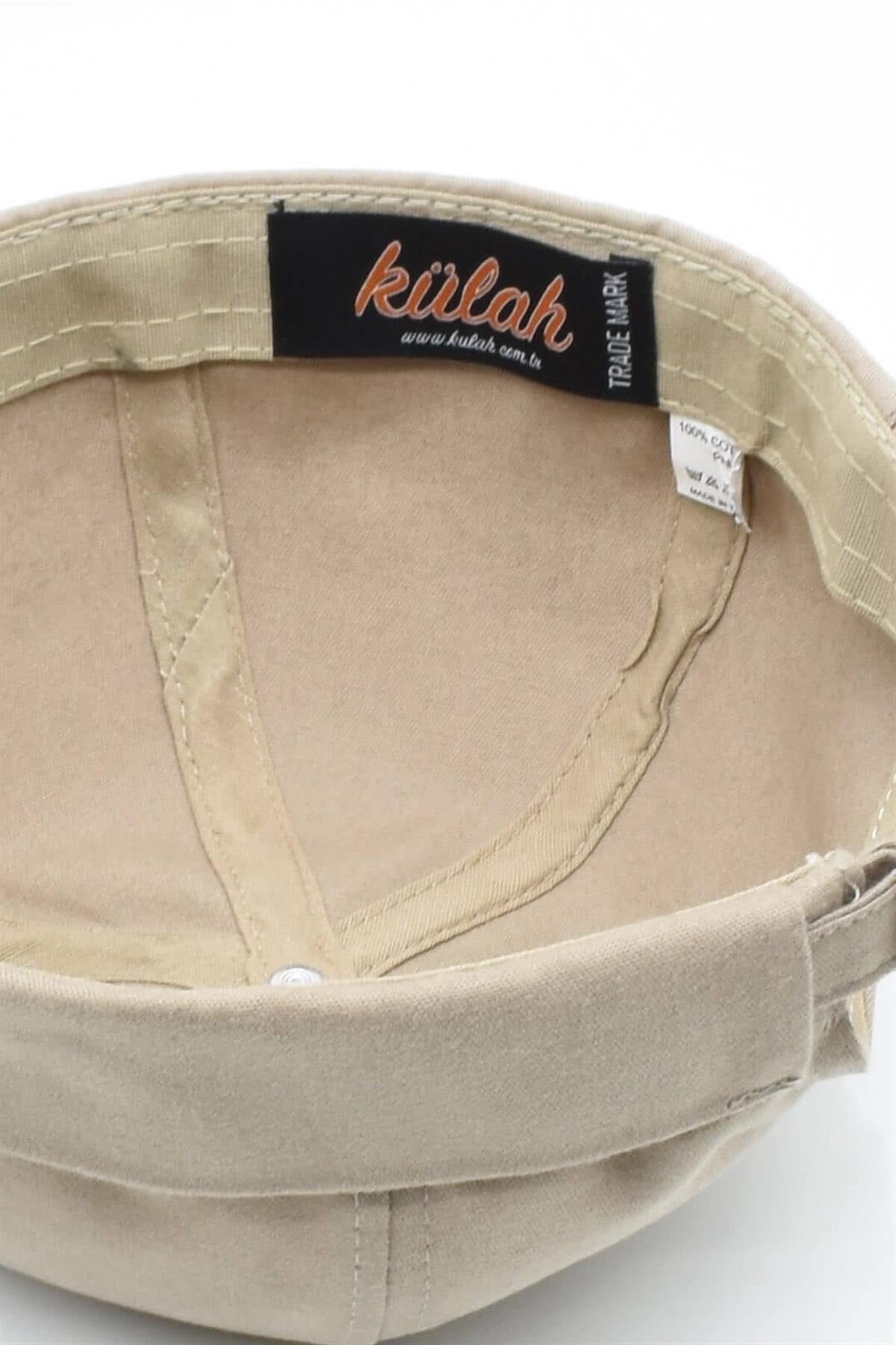 Beige 100% Cotton Cap Docker Hat