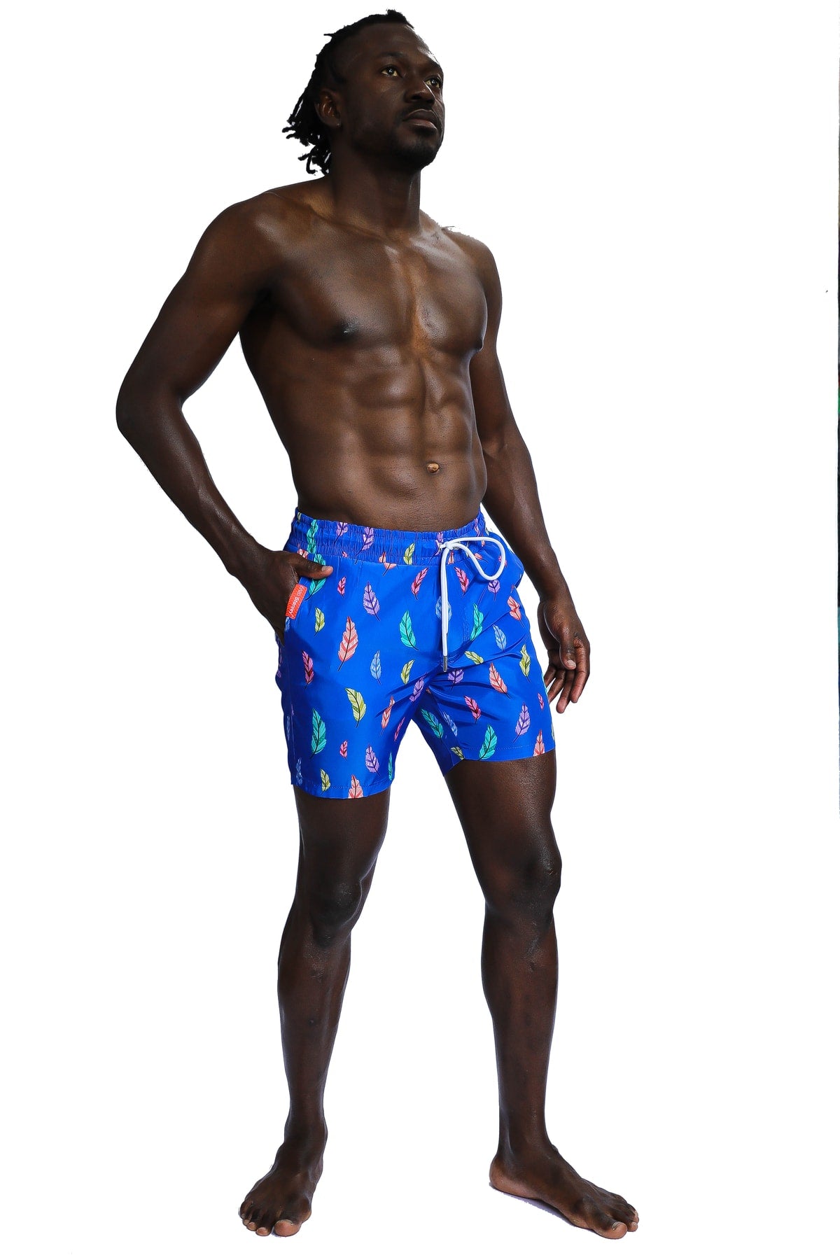 Men'S Patterned Blue Sea Shorts