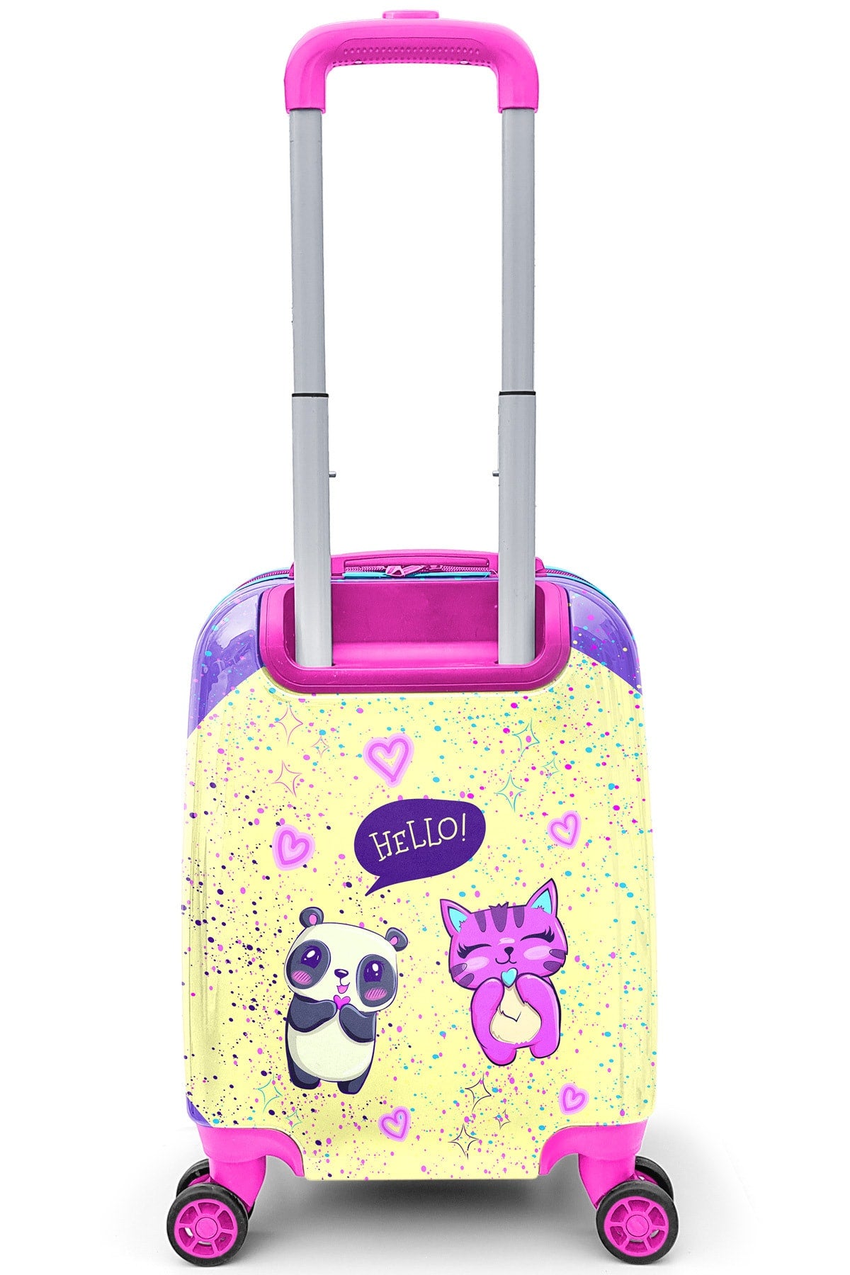 Kids Purple Pink Anime Girl Patterned Luggage 16705