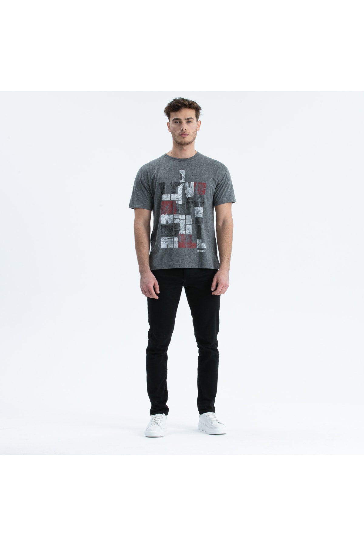 Men's T-Shirt Regular Fit S-4095 Anthracite