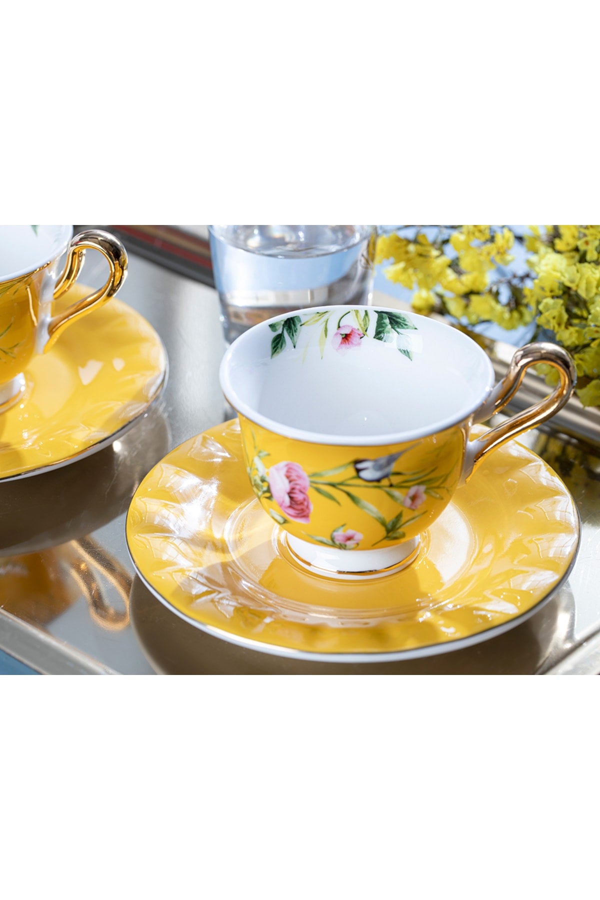 Vanilla New Bone China Set Of 2 Coffee Cups 90 Ml Yellow