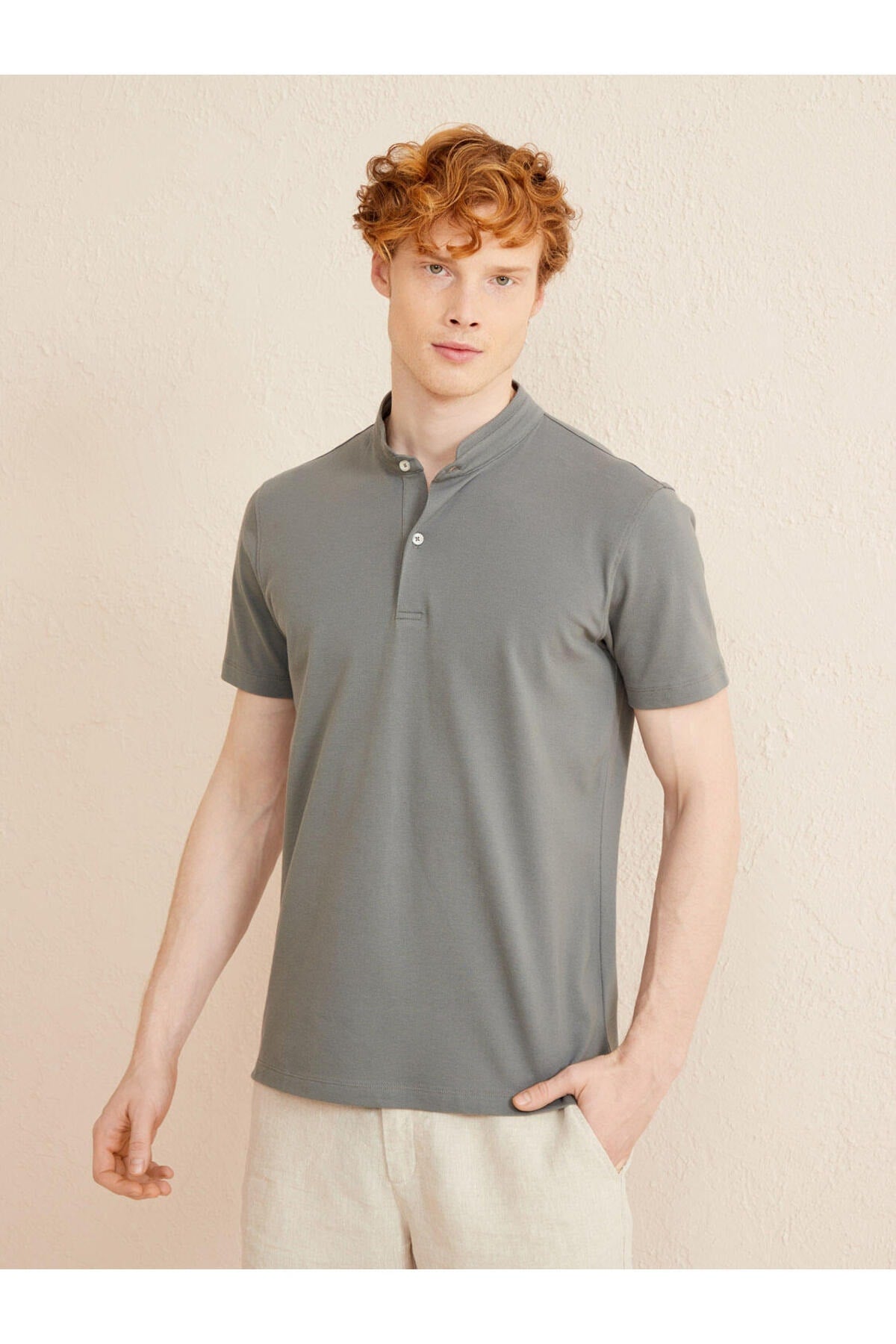 Classic Collar Cotton Regular Fit Basic T-Shirt