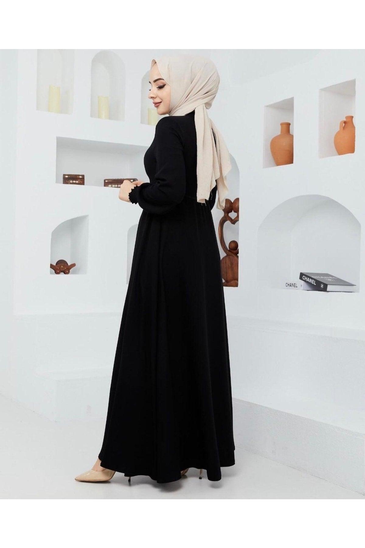 Waist Detailed Mevlana Abaya Summer Aerobin - Swordslife