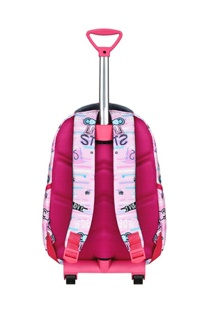 3 Pcs School Set With Squeegee, Pink Car Pattern Primary School Bag + Lunch Box + Pencil Holder