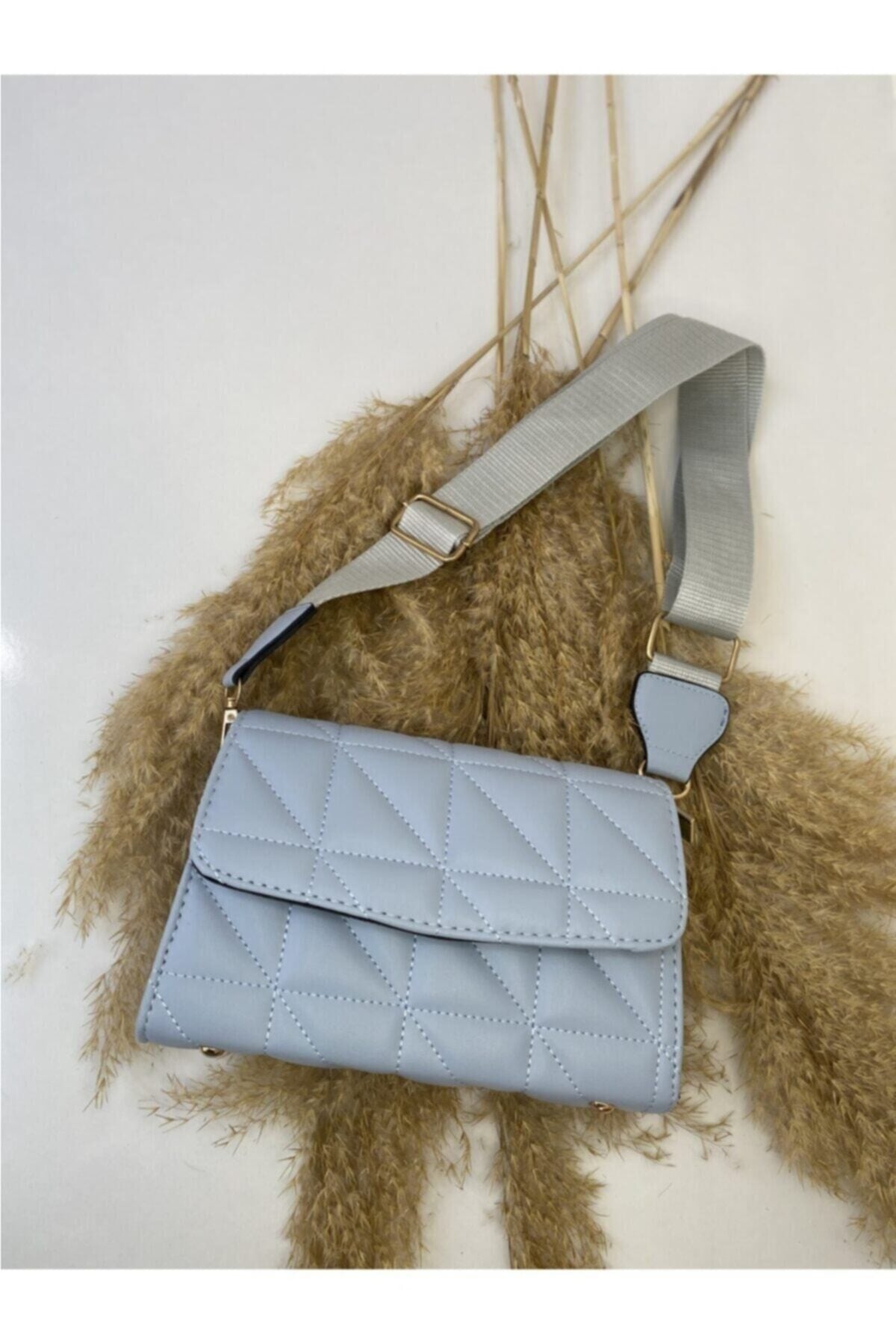 Blue Purse Women'S Shoulder Bag With Column Strap