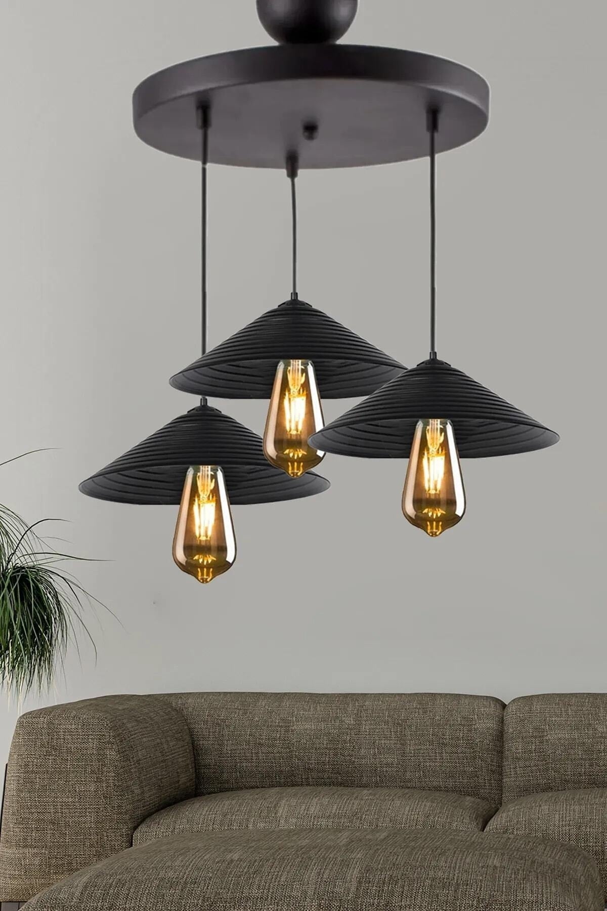 Supply Home Japanese 3-Piece Rustic Chandelier