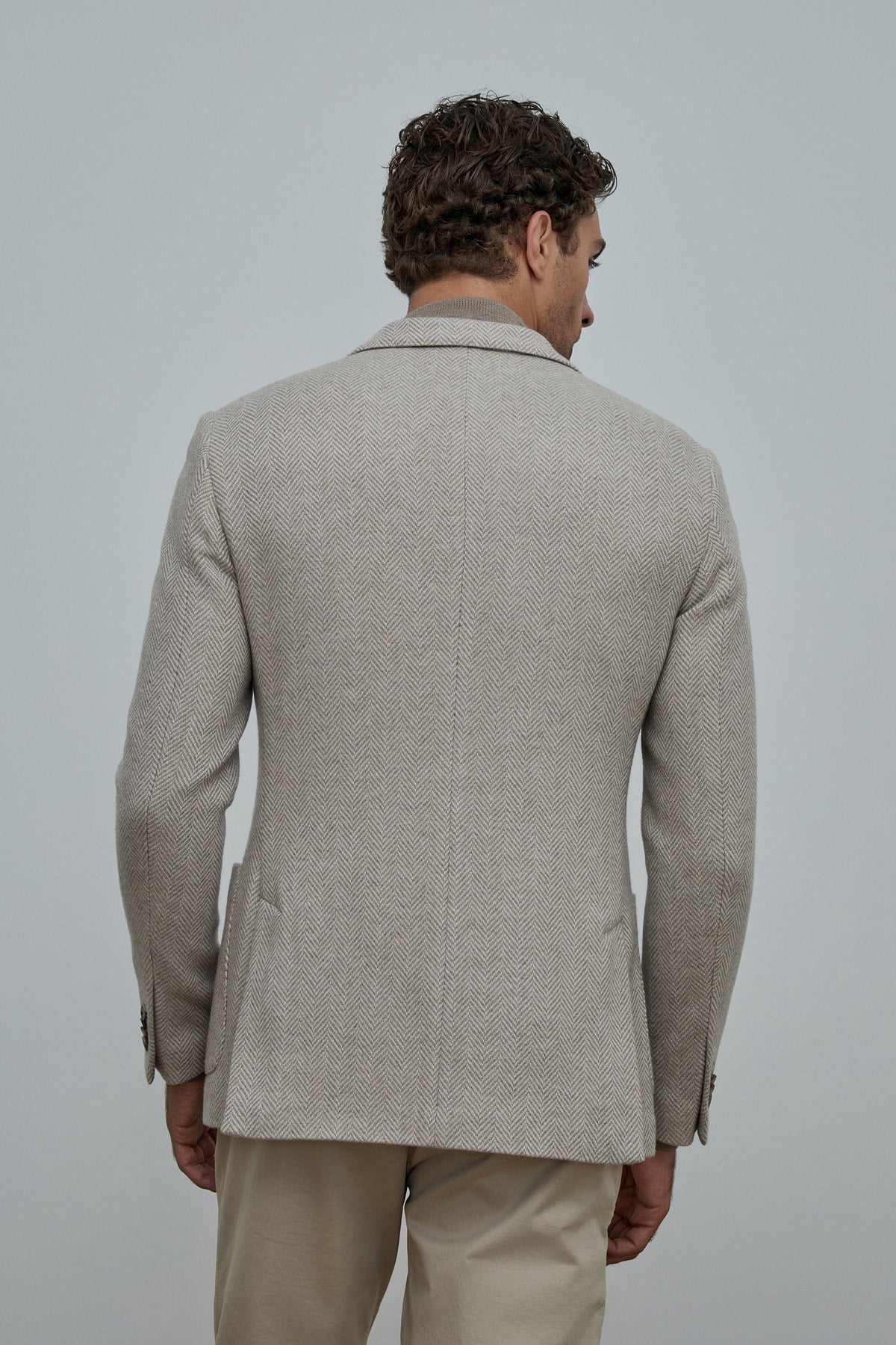 Beige Air Herringbone Jacket