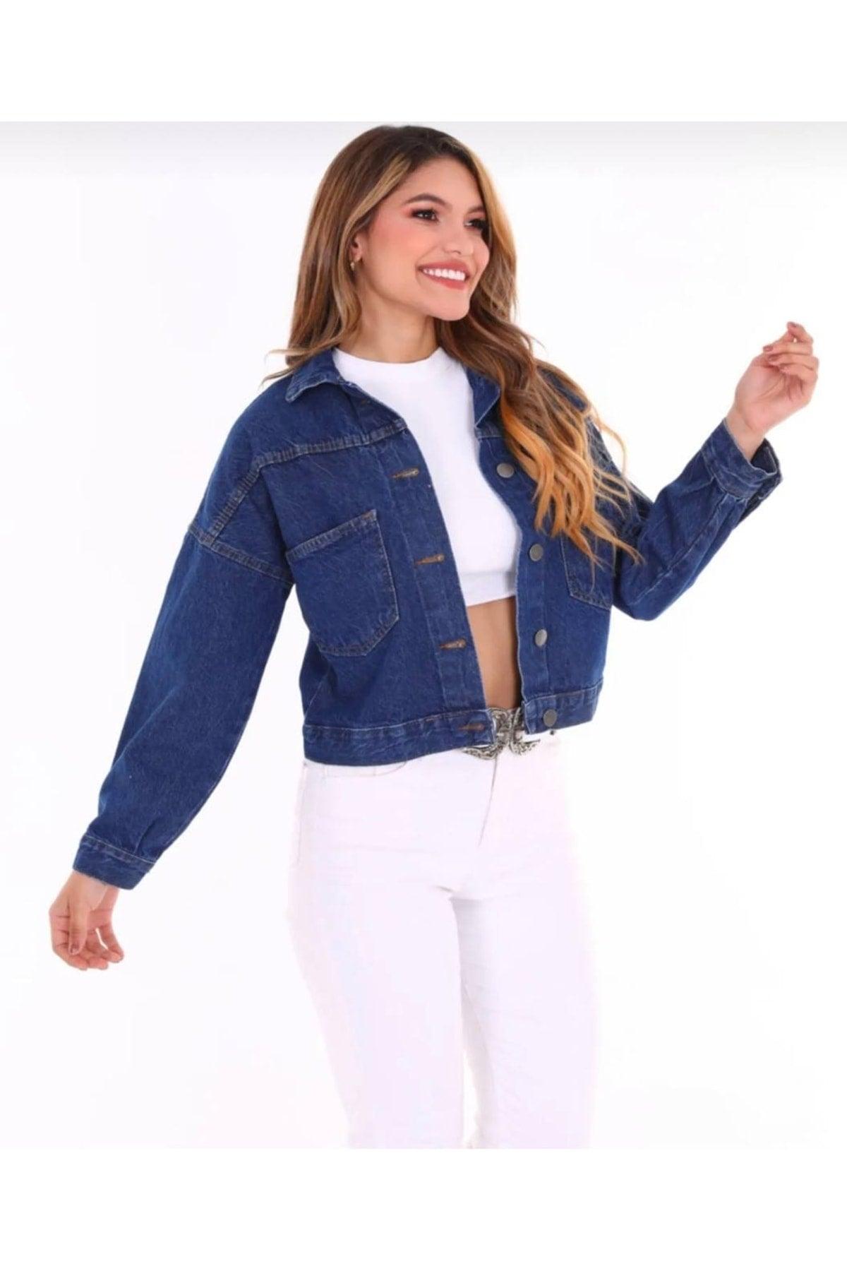 Blue Crop Denim Jacket - Swordslife