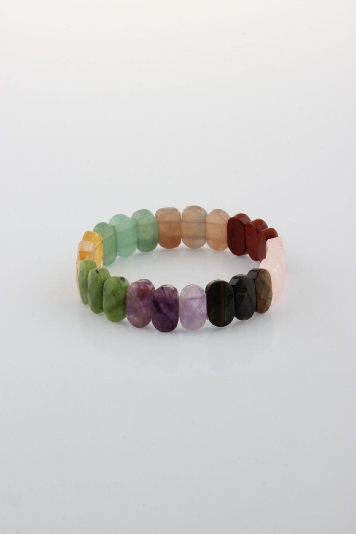 Certified Rose Quartz-amethyst-aventurine-jasper-citrine-tiger-eye-jade Natural Stone Bracelet B413 - Swordslife