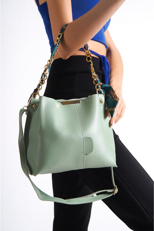Water Green Women'S Shawl Hand And Shoulder Bag