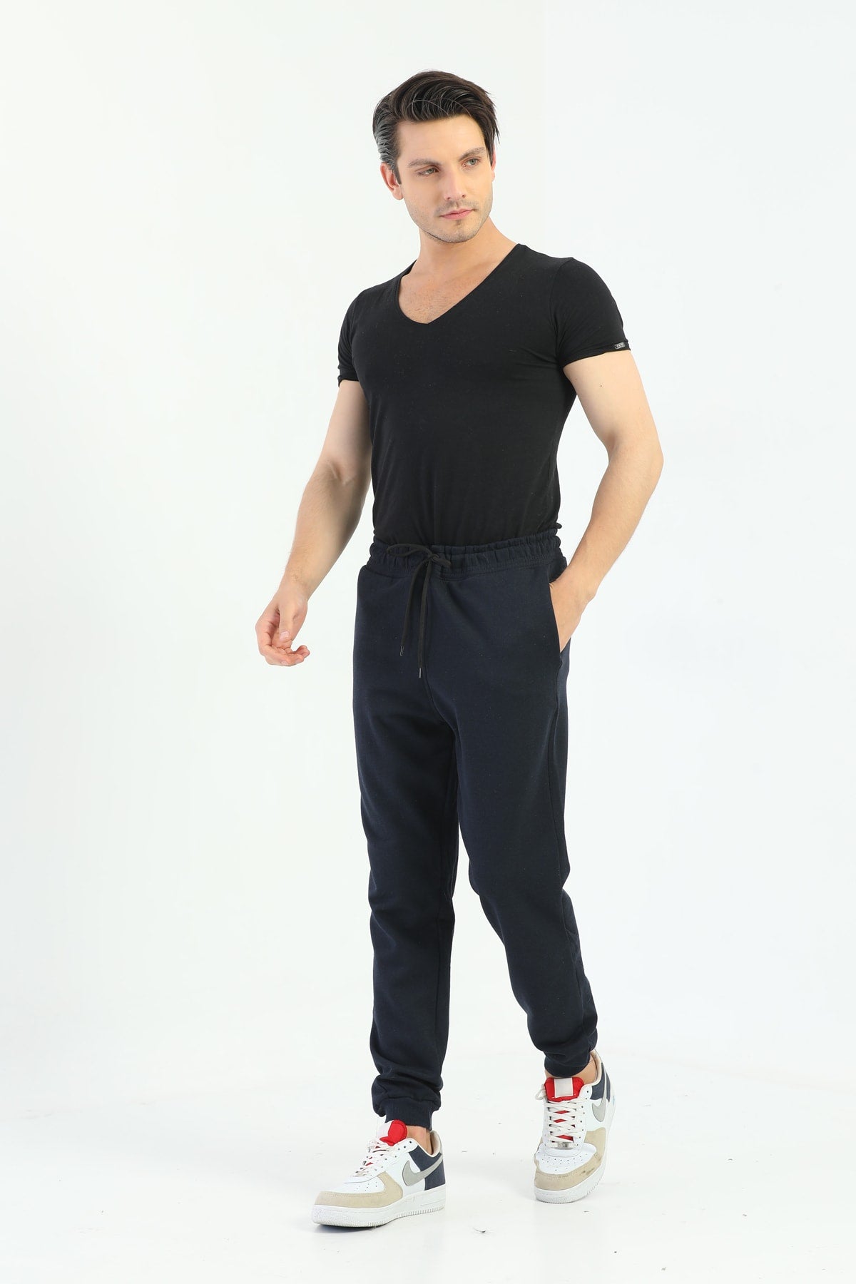 Dark Navy Raised Jogger Men'S Sweatpants