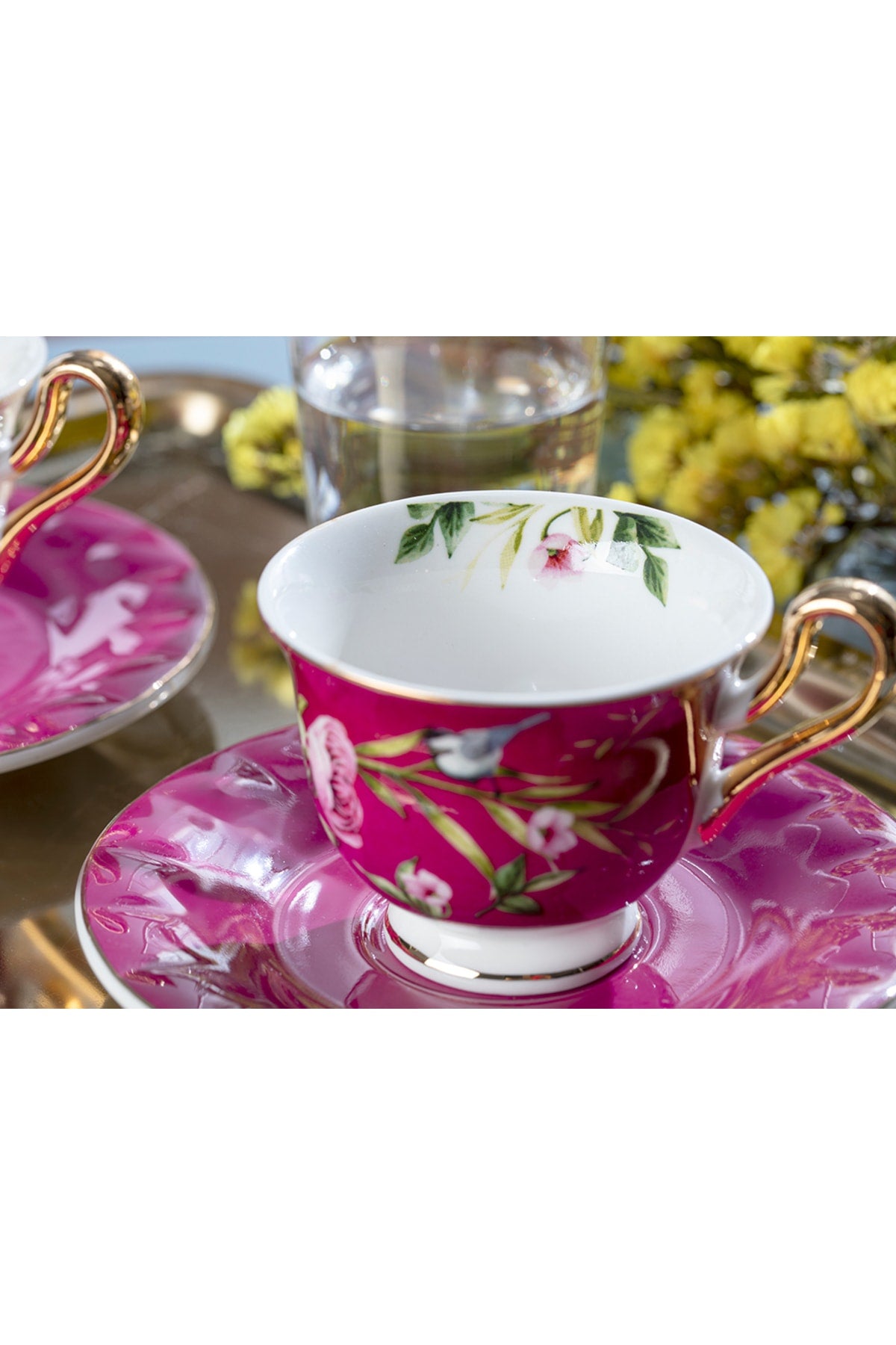 Vanilla New Bone China Set Of 2 Coffee Cups 90 Ml Purple