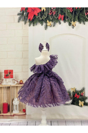 Lilac One-Shoulder Girl'S Dress