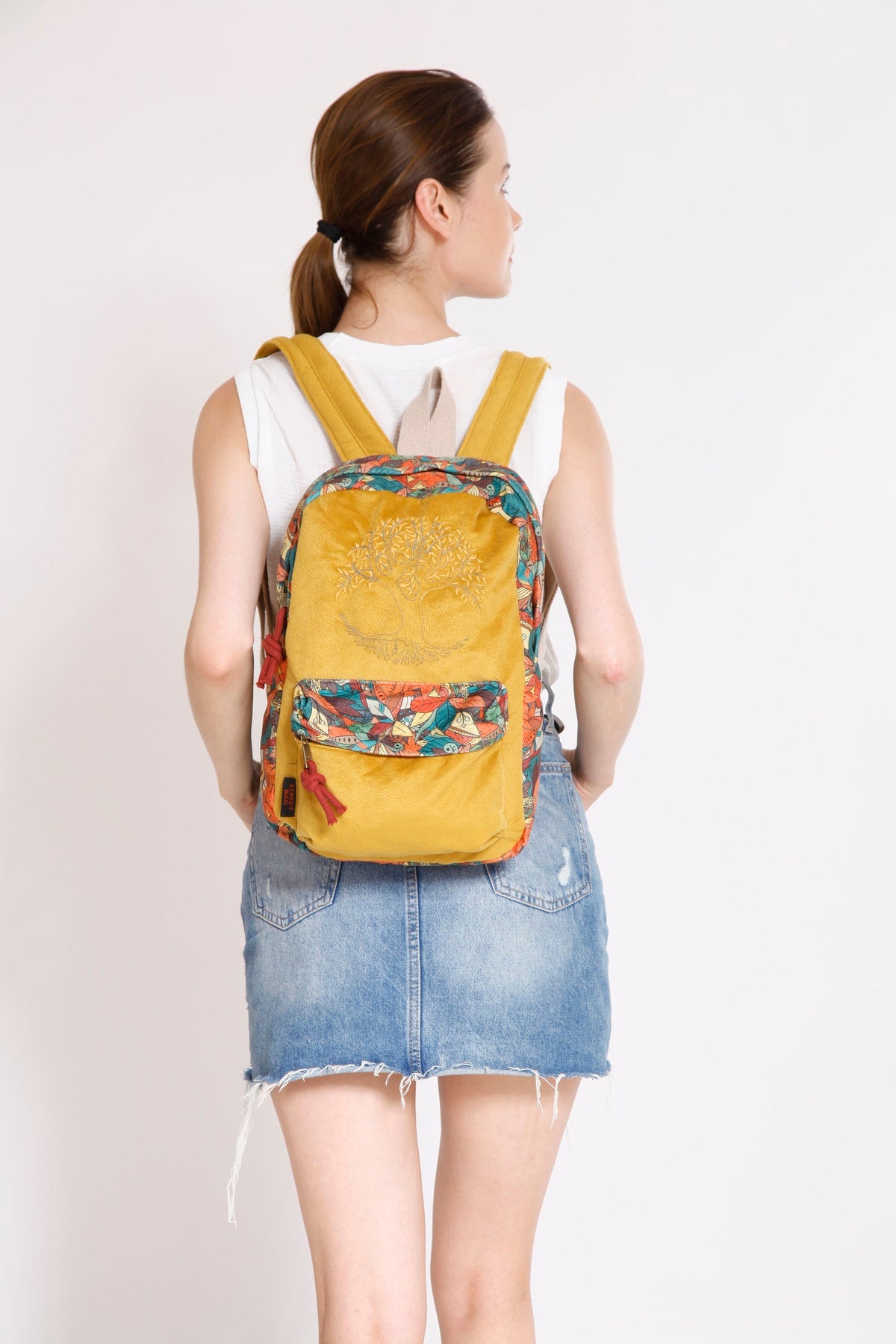 Ethnic Authentic Bohemian Backpack with Tree of Life Embroidery