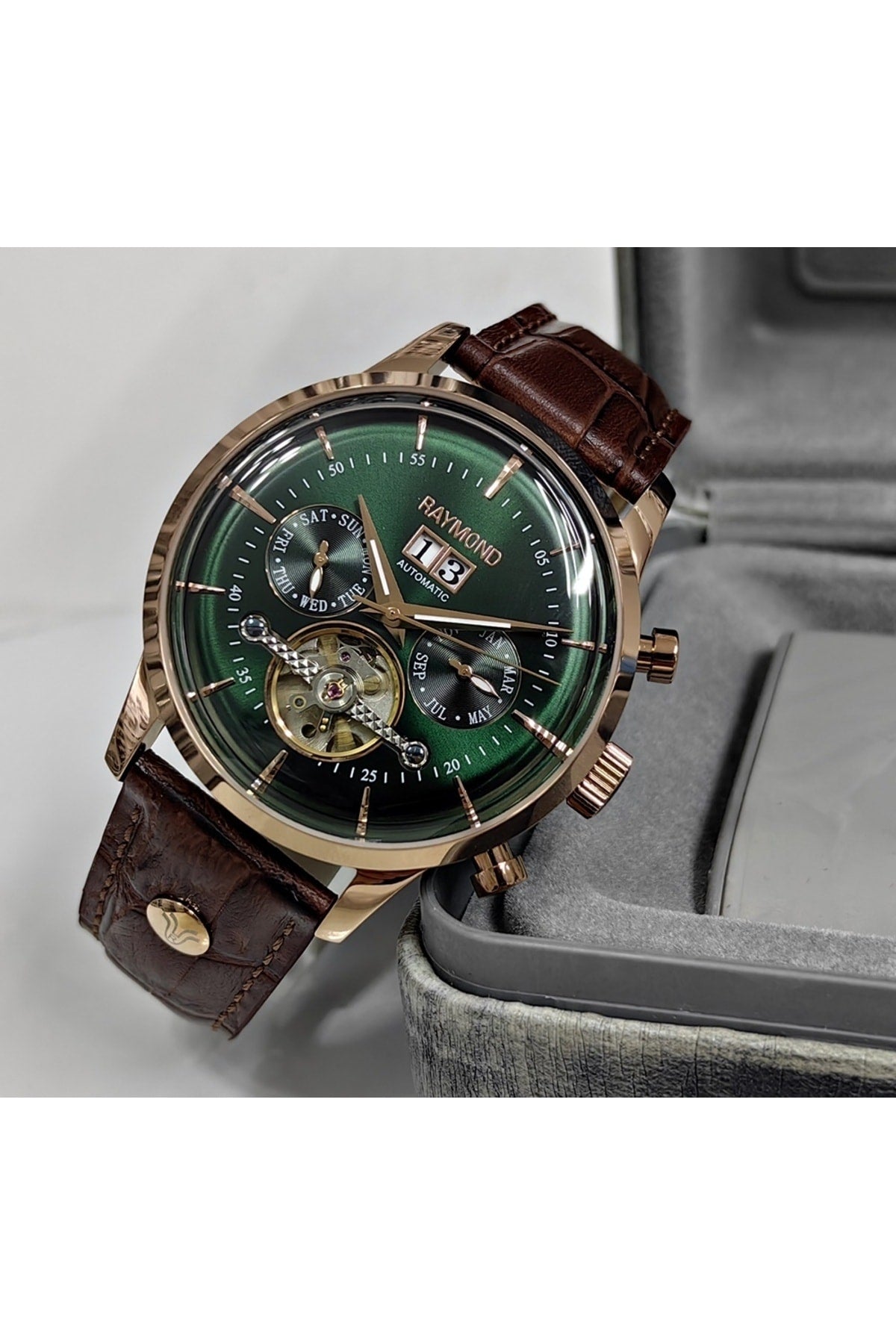 Coffee Green Automatic Men's Wristwatch