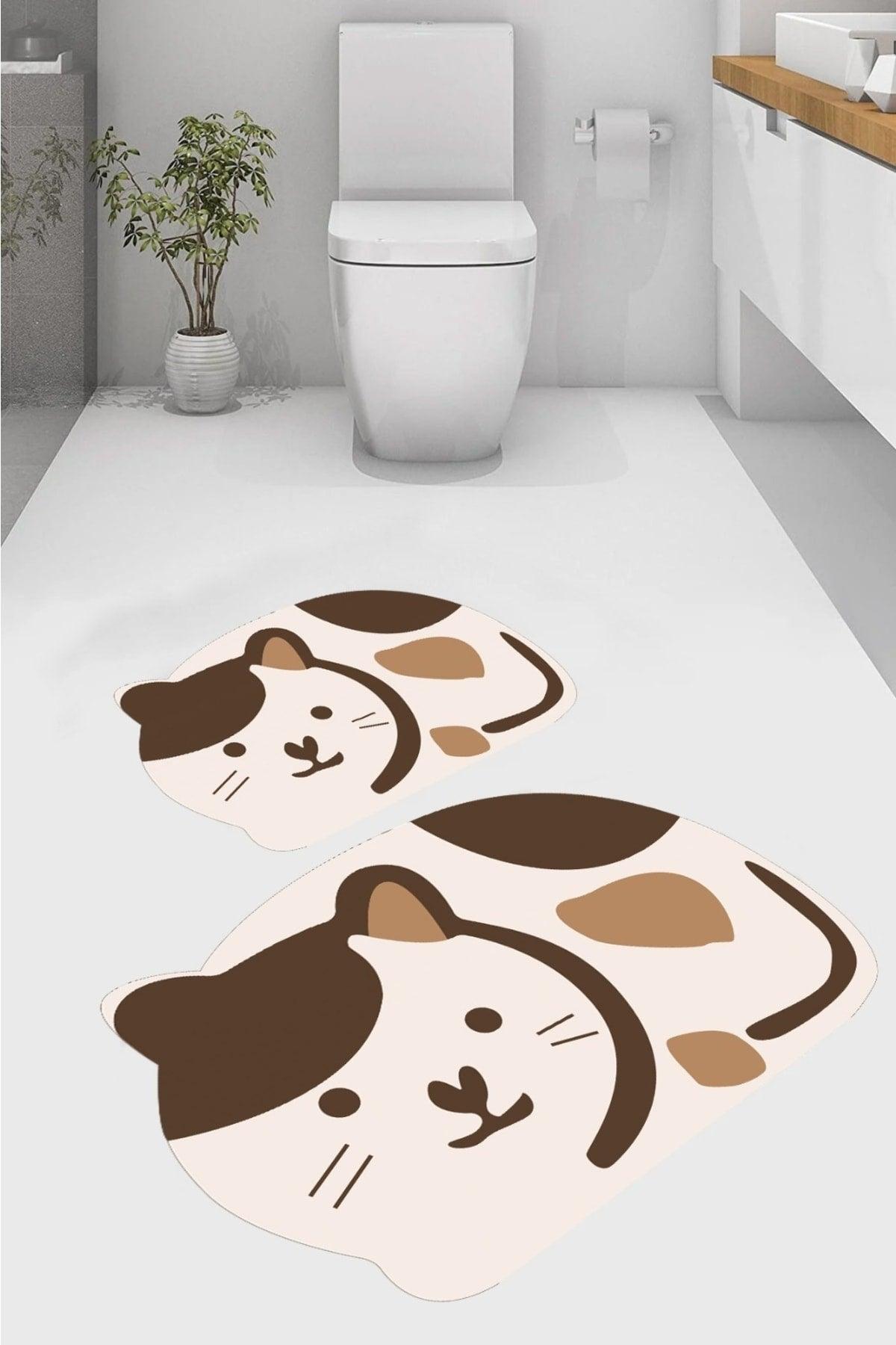 Cat Bath Mat, Closet Set, Non-Slip Floor Closet Set, Decorative Mat, Dowery - Swordslife