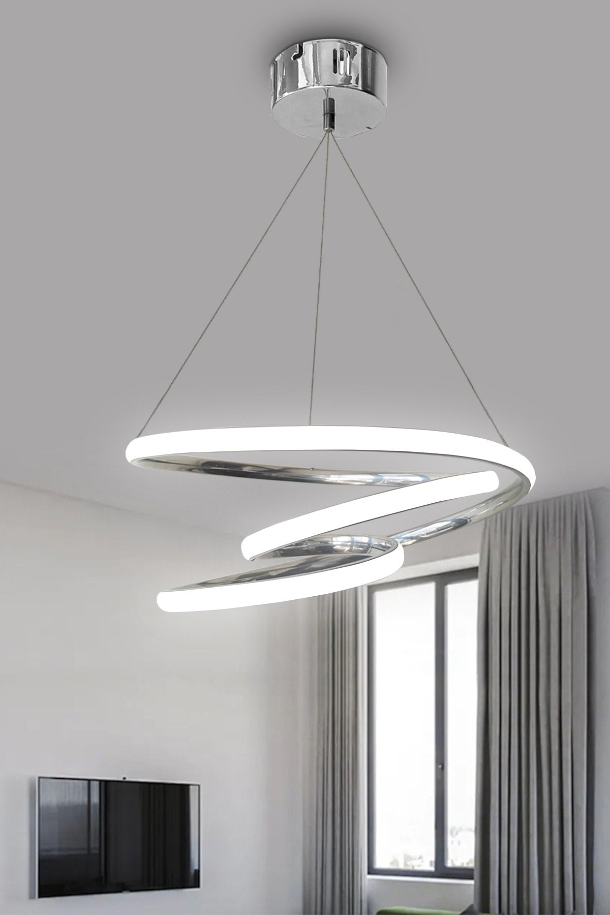 Chrome Galaxy White Light Led Chandelier