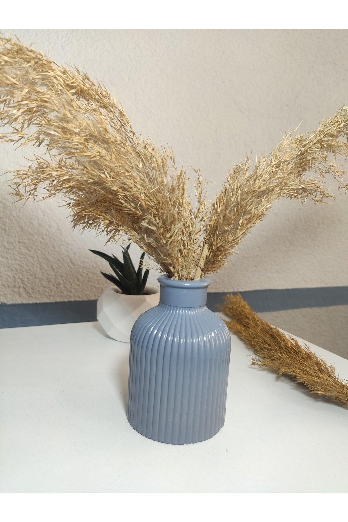 Vase Pampas, Artificial Flower And Dry Flower Vase, Line Pattern Vase - Swordslife