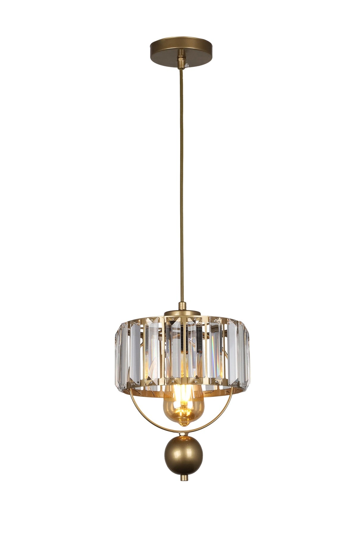 Gallon Single Lux Crystal Antique Pendant Lamp Chandelier